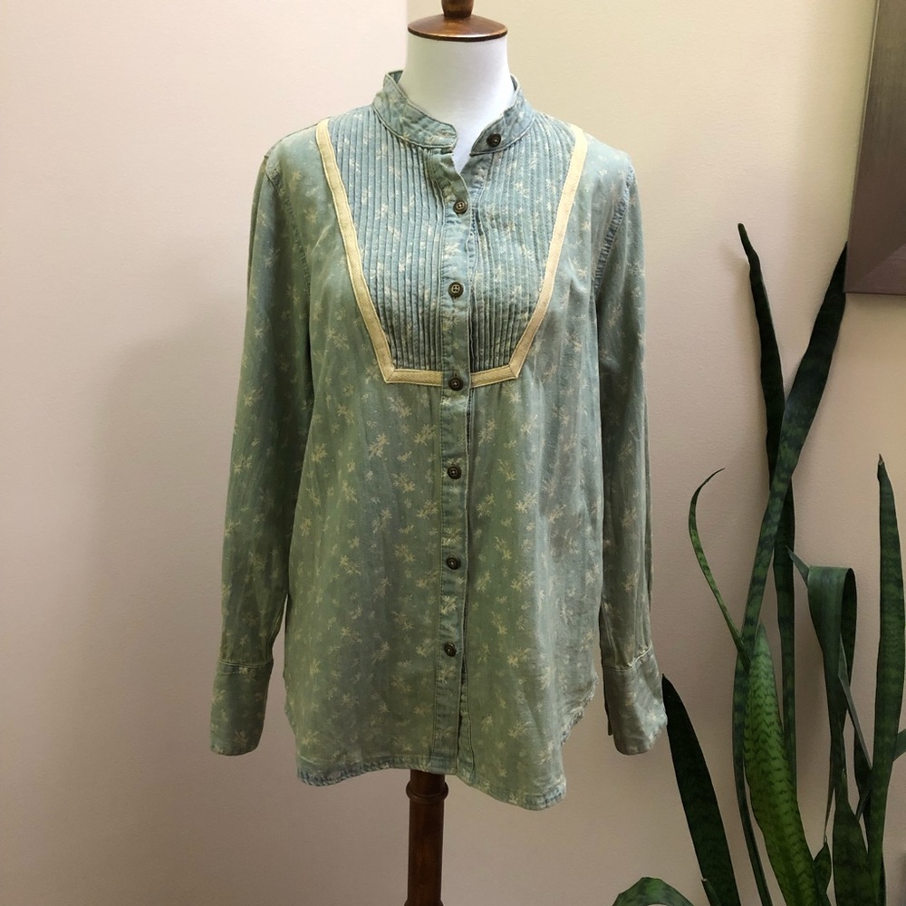 Free People Western Denim Button Down